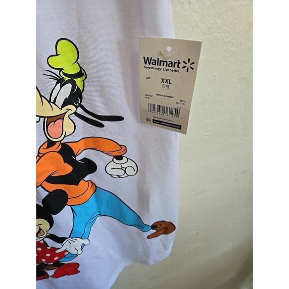 Disney Mickey Mouse and Friends Juniors Knit Top-White XXL -19 NEW - Picture 5 of 9